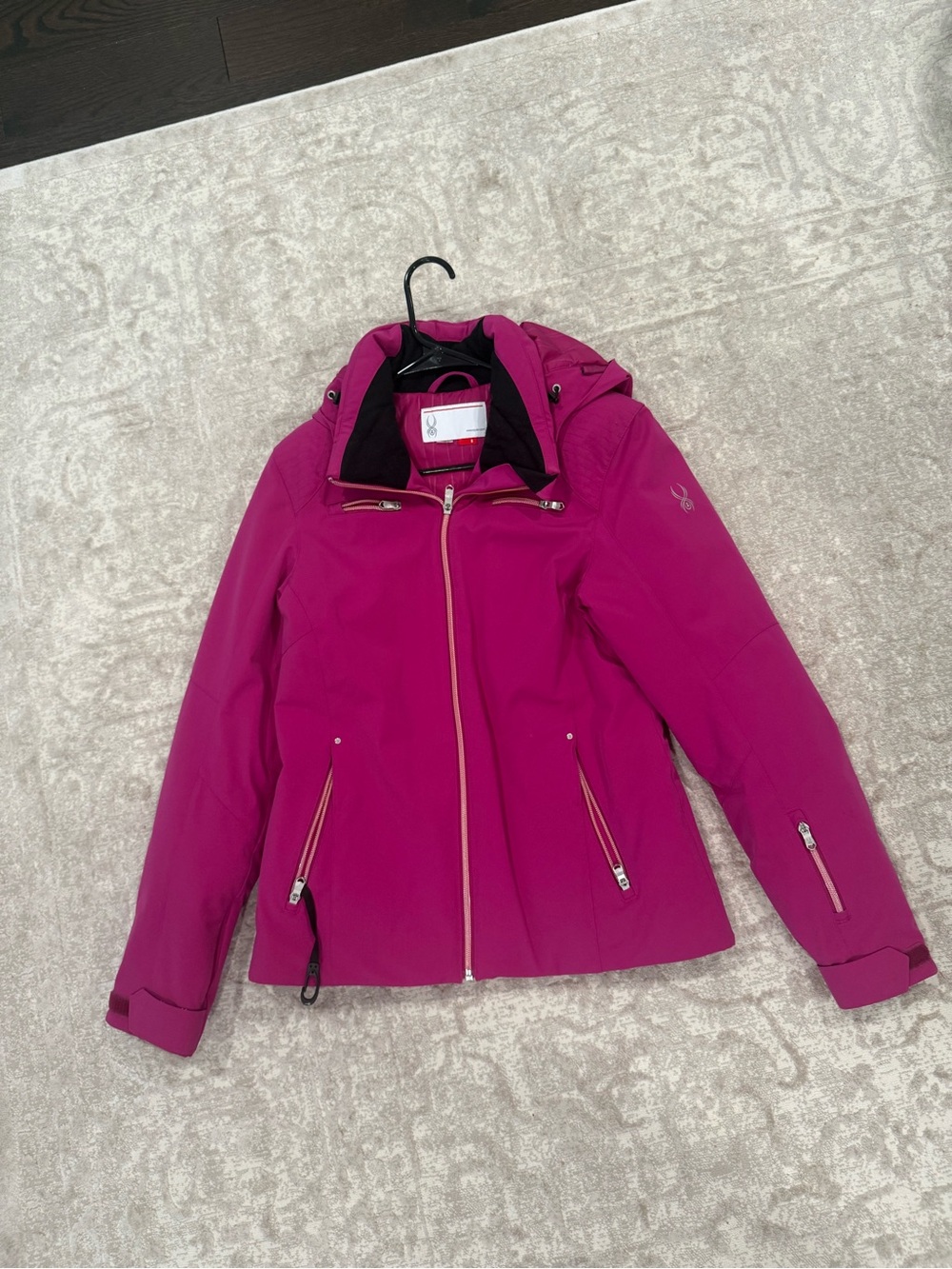 Spyder Women's Magenta Hooded Ski Jacket